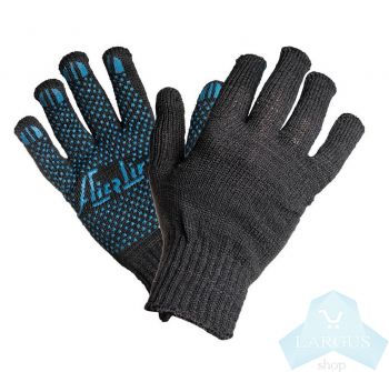 Черные перчатки ХБ с ПВХ покрытием