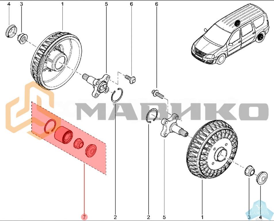 Задний подшипник ларгус размер. Схема задней ступицы Ларгус. Заднее колесо Ларгуса в разборе. Ларгус переднее колесо.