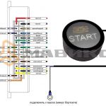 Кнопка Start/Stop "Разъем-в-Разъем" для Лада Ларгус FL, синяя подсветка